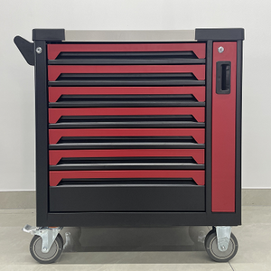 专业钢7抽屉滚动工具箱296件套红黑工作台推车，带定制OEM支持 - Product Image 4