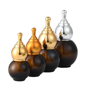 10ml 20ml 30ml 50ml Round <strong>Gourd</strong> Shape Glass Amber Liquid Essence Spray <strong>Oil</strong> Bottle Plastic Insert Cap Dropper for Essential <strong>Oil</strong> - Product Image 5