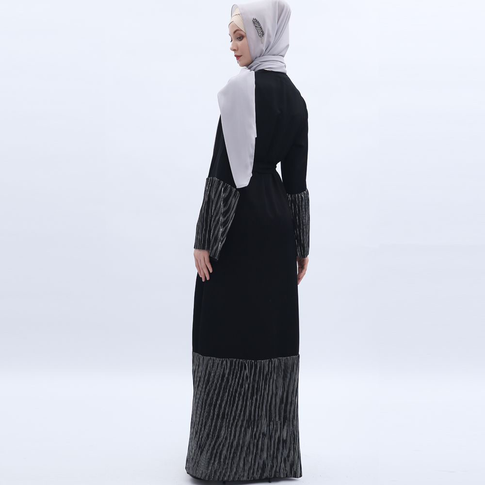 Women's Long Sleeve Maxi Dress Muslim Ramadan dress cardigan Arab outfit Islamic Arabic Style Casual Dress 9501