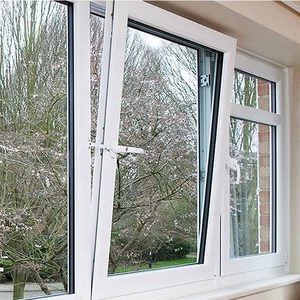 חום מבודד אנכיים UPVC תור הטיה Windows גרמניה חומרה כפול זכוכית <span class=keywords><strong>PVC</strong></span> חלון - Product Image 1