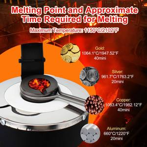 1/2/3 kg 2000F Mini Digital Gold Melting Furnace with Graphite <strong>Crucible</strong> <strong>for</strong> Tin, Silver, <strong>Copper</strong> and Aluminum - Product Image 4