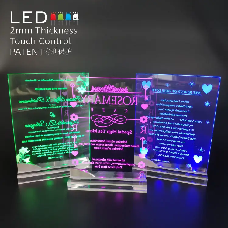 4 NEUE LED Luxus Design Einladung karte Hochzeit Custom Print Hochzeit Quince anera Einladungen Einzigartige Acryl Einladung karte