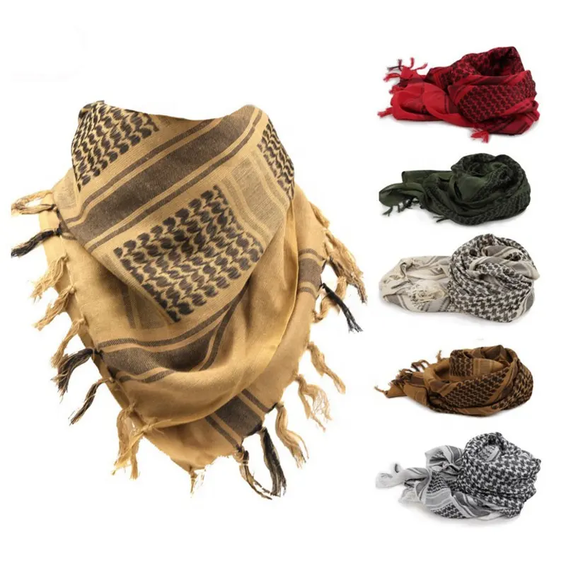 Großhandel Herren quadratischer arabischer Baumwollstoff Shemagh 110 cm bedruckt Kaffiyeh Bandana muslimischer Hijab-Kopfband Schal