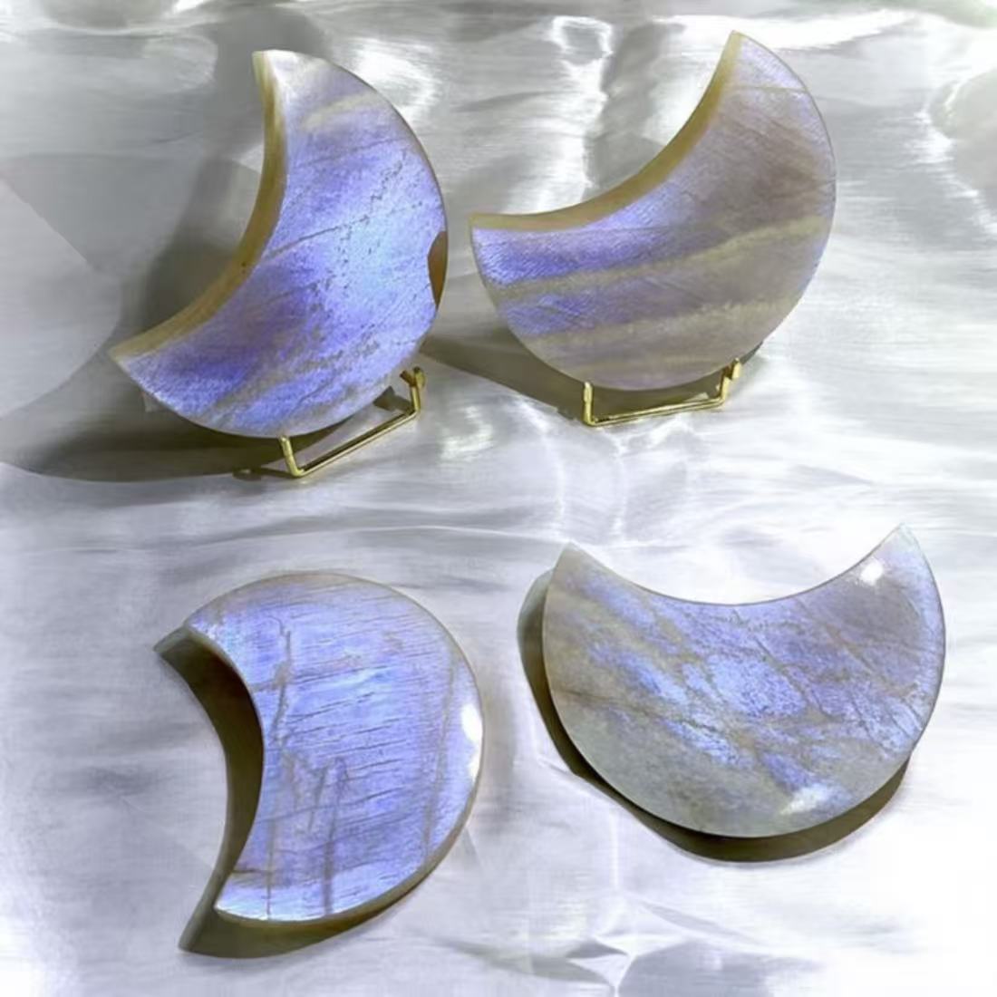 Moon Shape Blue Moonstone