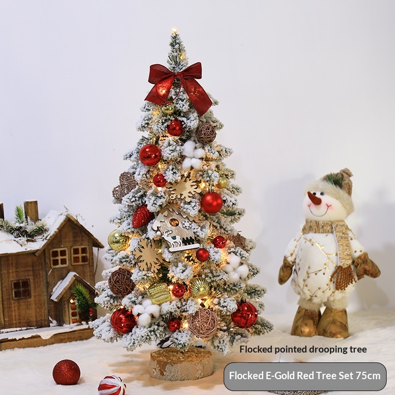 (Rouge Doré) Sapin en Peluche Pointu - Ensemble 75cm