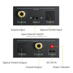 Bi-Directional Coaxial to <strong>Optical</strong> Converter <strong>Optical</strong> SPDIF Toslink to <strong>Digital</strong> RCA Coaxial Audio Converter - Product Image 5