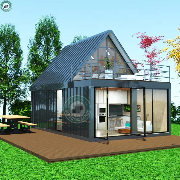 36qm Versand Modular Container Loft mit Badezimmer 2 Schlafzimmer Loft House mit Zwischen geschoss in Polen