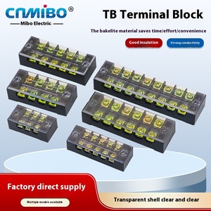 Bloque de terminales TB 15/25/45A PVC barrera fija conector de cable enchufable bloque de cableado a tope de cobre para Terminal 15/25/45A - Product Image 4