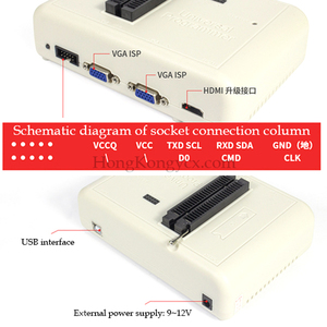 RT809H con adattatori bios programmatore universale EMMC-Nand FLASH NOR/NAND/EMMC/EC/MCU/ISP RT809h programmatore super veloce