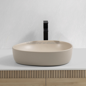 Artisan Crafted Oval Basin Forest Green Glaze Vessel <strong>Sink</strong> <strong>with</strong> <strong>Overflow</strong> Function &amp; Easy-Clean Coating - Product Image 6