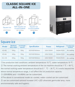 Automatic Home &amp; Commercial Small <strong>Ice</strong> <strong>Cube</strong> Block Making Machine 25KG-80KG Cooling Refrigerator with <strong>Display</strong> Function