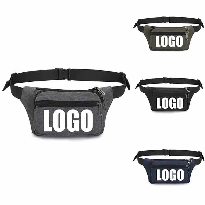 Outdoor Tactical Waist Belt Bag Zwei Reiß verschluss tasche Gürtel tasche Jungen und Mädchen Low Moq Custom Printing Logo Casual Taillen taschen