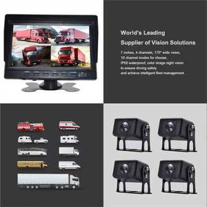 4CH 7 pulgadas AHD Car LCD Display Monitor de pantalla dividida Monitoreo DE SEGURIDAD Grabadora de conducción DVR con 4PCS Cámara de coche para autobús Camión - Product Image 3