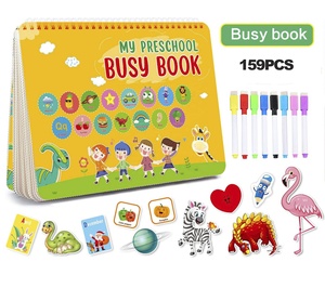 幼児のための私の忙しい本就学前の活動の本教育ABC番号色8つの消去可能なカラーペンで学習本を形作る - Product Image 1