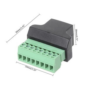 High Quality <strong>RJ45</strong> To Screw Terminal Adaptor <strong>RJ45</strong> Female To 8 Pin Connector <strong>RJ45</strong> Splitter 8P8C For CCTV DVR CCTV Accessories - Product Image 2