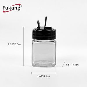 Lọ Gia Vị Muối Và Hạt Tiêu Vuông 2Oz Bằng Nhựa Giá Rẻ Có Nắp Mở Kép - Product Image 4