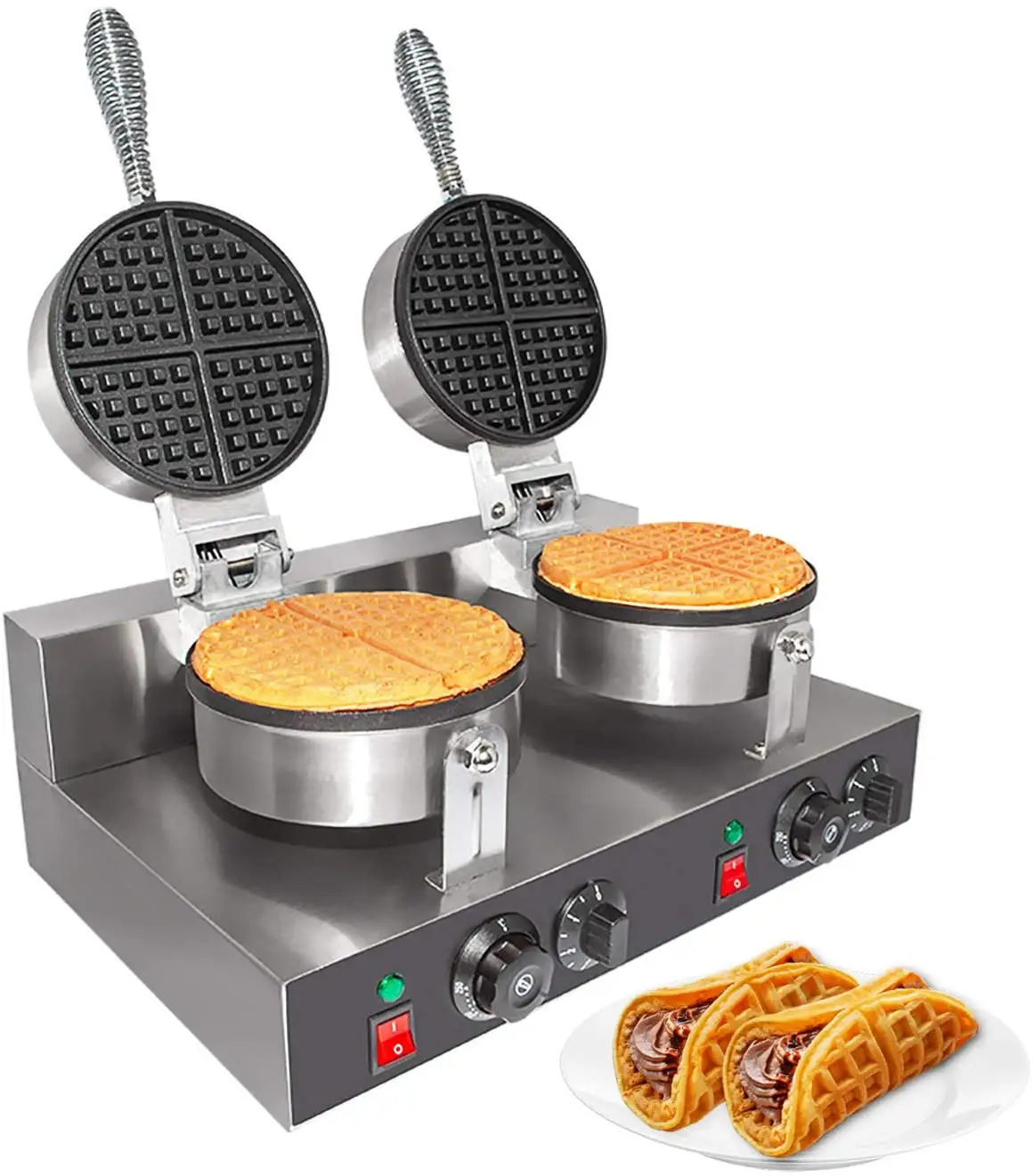 Commercio all'ingrosso Doppia Waffle Targa Personalizzata 220 V Elettrico Doppio Waffle Baker