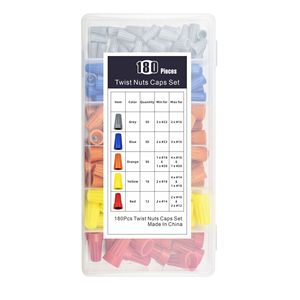 180pcs Plastic Combination Set Boxed Spiral Wire Caps Quick <strong>Terminal</strong> <strong>Blocks</strong> <strong>Spring</strong> Wire Caps - Product Image 4