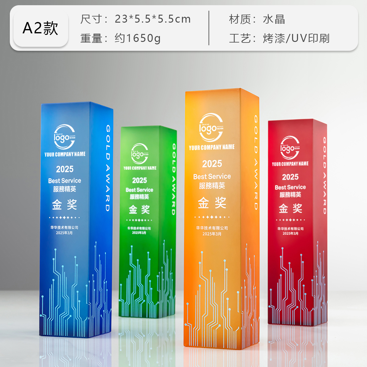 Boîte d'emballage en cristal dégradé A2