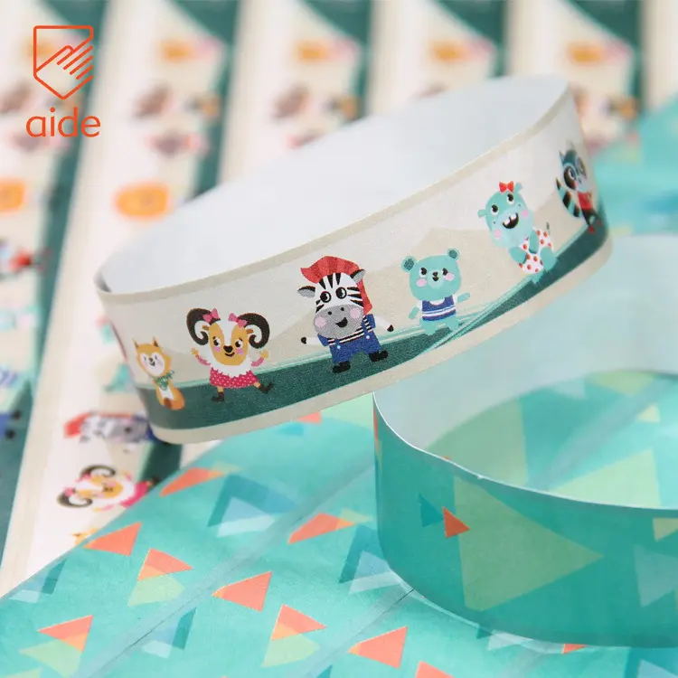 Pulsera personalizada para niños, de papel Tyvek, de identificación de seguridad, para niños