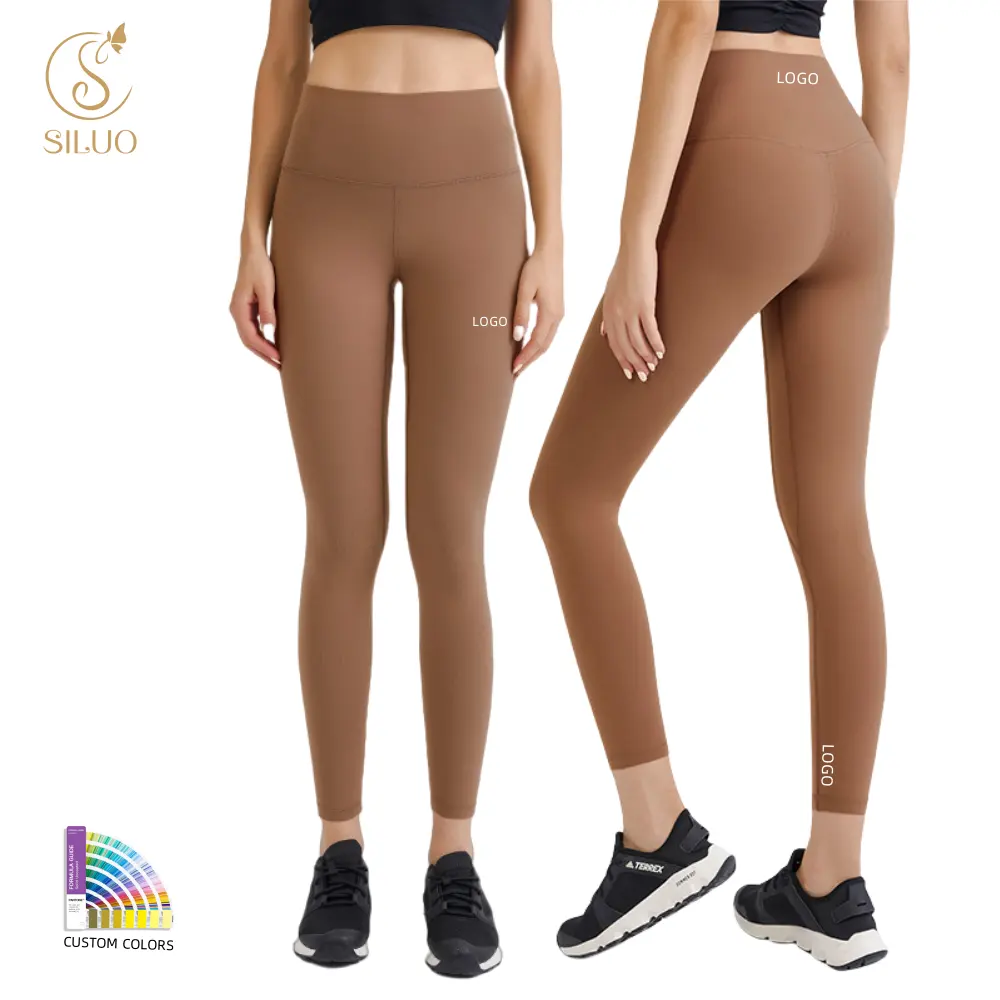 Celana Yoga olahraga pinggang tinggi wanita ramah lingkungan celana leging Yoga Solid Gym lari pengangkat bokong daur ulang untuk wanita