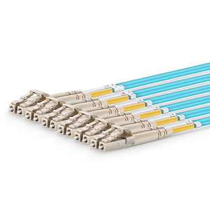 OM3 MPO12 to 6 LC Breakout Cable Fan out Fiber Optic Cable <strong>Trunk</strong> Pre-Terminados de Fibras Opticas For Data Center Cabling - Product Image 1