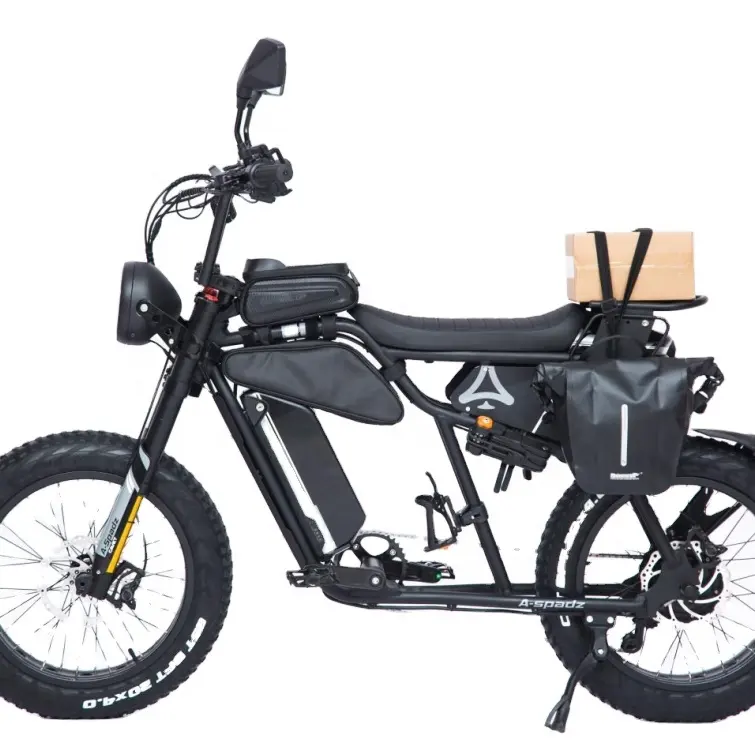 ebike factory direct sale black fat tire ebike dual battery powerful chopper ebike