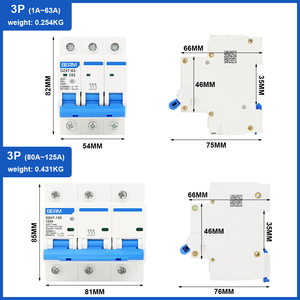BERM sobrecarga MCB 1P <span class=keywords><strong>2P</strong></span> 3P 4P Interruptor de aire protegido para el hogar 32A 40A 63A 10A Disyuntor de circuito de DZ47-63 - Product Image 4