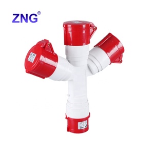<strong>3</strong> Way Power <strong>Splitter</strong> Socket 5 Pin 380V 16A Industrial Y Shape Multi Plug Socket 1015 Outlet One <strong>Input</strong> Three <strong>Output</strong> - Product Image 1