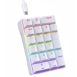 ¡YF20 20-Key Wired USB Type-c Ergonómico RGB Mini Teclado numérico mecánico para juegos de computadora de oficina y negocios en Stock! - Product Image 1
