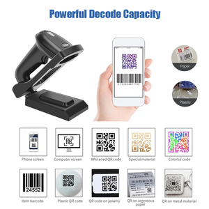 Venta al por mayor de fábrica Lector de código de barras QR Sistema inalámbrico Android IOS Manos libres 2D 2,4G Escáner de código de barras inalámbrico Blue Tooth - Product Image 5