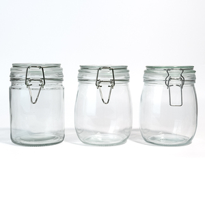 500ml 1000ml 2000ml Glass <strong>Jars</strong> With Metal Clip Lid for Home and Kitchen Use - Product Image 5