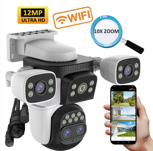 屋外WifiカメラAI自動追跡スマートワイヤレスソーラー防犯カメラCS621ZS 12MPフルHD 720 ° 4レンズスクリーン - Product Image 1