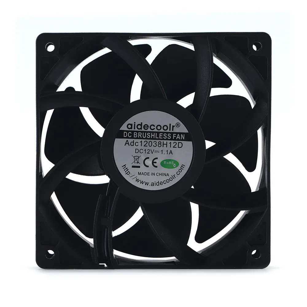 Aidercoolr Supper Cooling Ventilateur à grande vitesse 5000 RPM 12038 Ventilateur axial à grand débit d'air Pressurisation 9 pales 12V DC Ventilateur de refroidissement