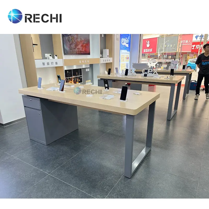 RECHI Mobile Phone Shop Counter Display Table Design Para Exibir Mobile Phone Shop Decoração Celular Loja Display Fixture