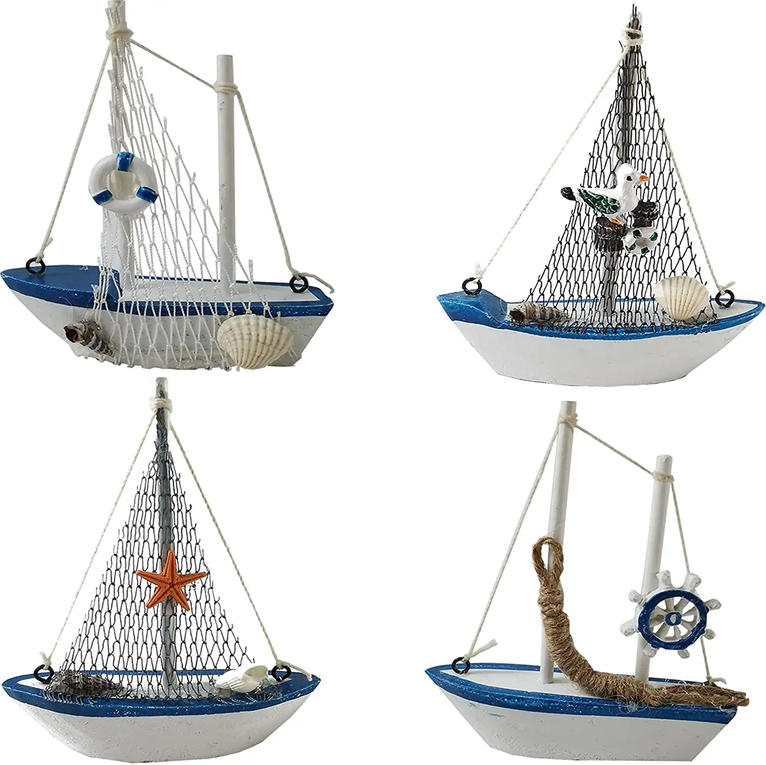 Modello di barca in legno mini souvenir a tema nautico da spiaggia di vendita calda