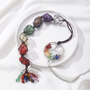 7 Luân Xa Stones Healing Crystals Tường Móc Áo Tumbled Đá Quý Thiền Treo Trang Trí Giáng Sinh Tree Memorial Treo Pend - Product Image 1