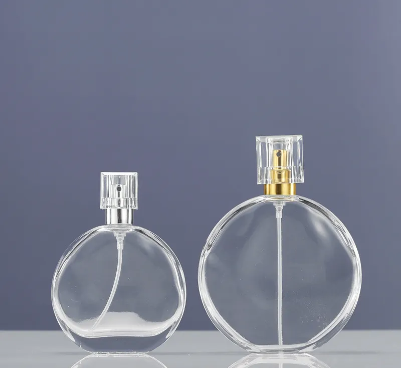 Forma unica 100 ml trasparente forma esagonale bottiglia di profumo di vetro