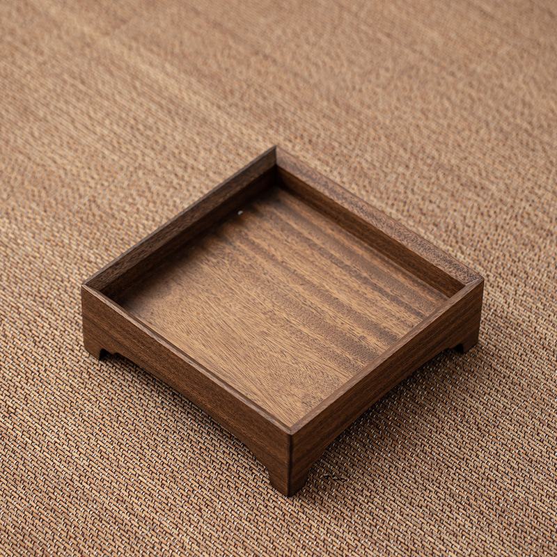 Walnut wood square tray