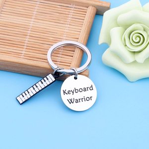 ピアノキーボードキーホルダーピアノ愛好家ギフト学生用バックパックペンダントメタルキーチェーン