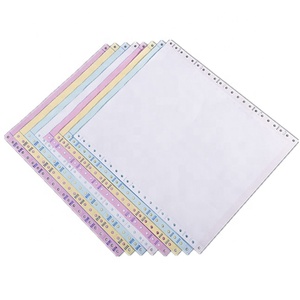 Papel de pulpa de madera CB/CFB/CF NCR 100%, papel sin carbón con imagen azul, 55gms, para máquina de caja registradora - Product Image 4