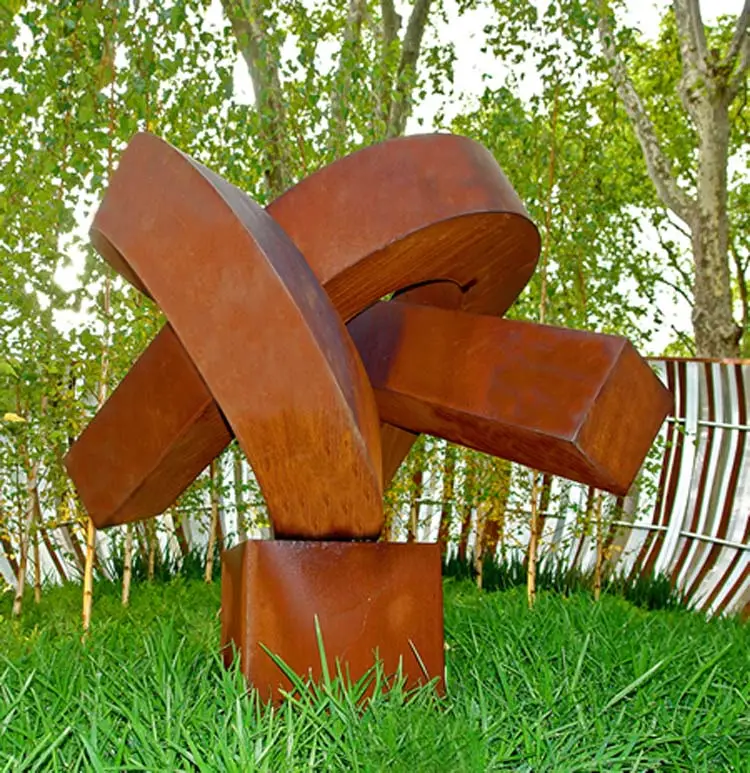 Escultura de acero corten para jardín, Diseño Popular