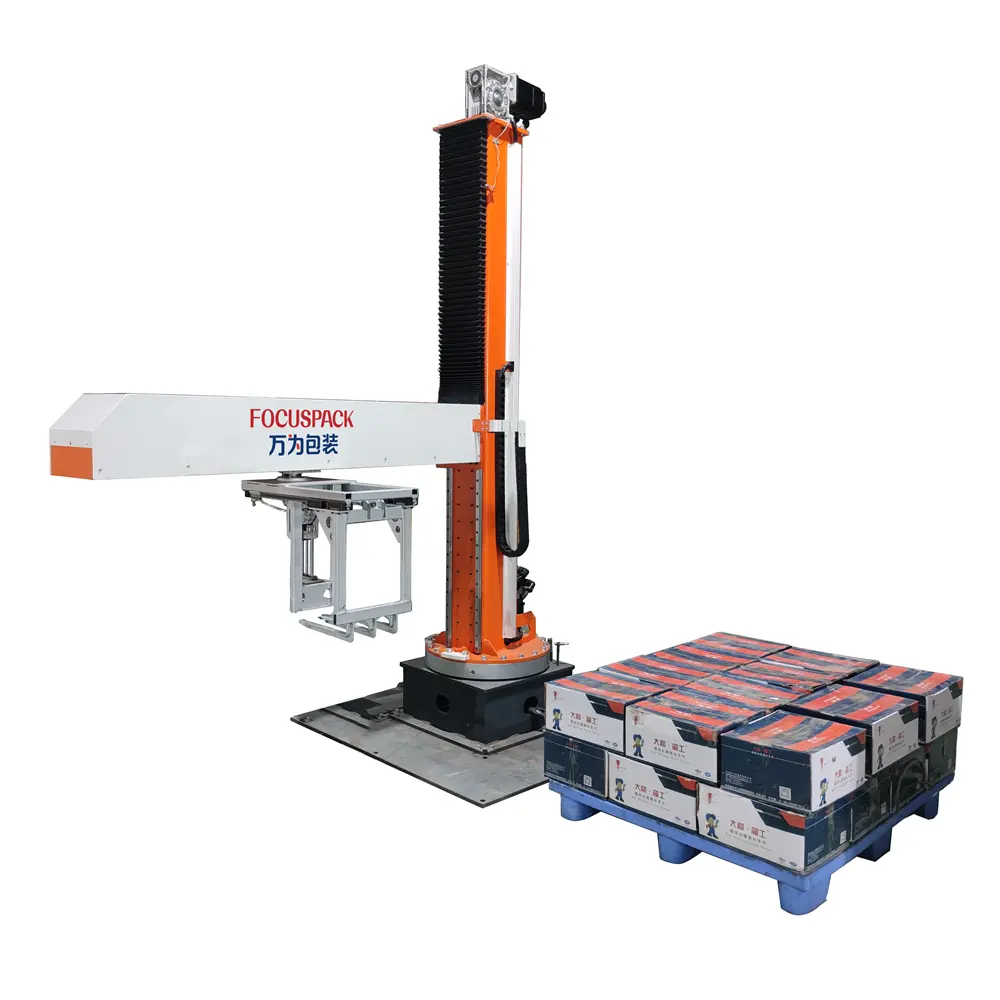 Mesin fokus penjualan terlaris Robot industri otomatis Stacker palletizer mesin susun untuk kotak palet
