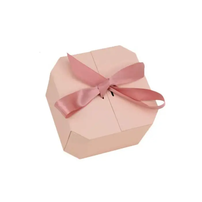 Çift yan açık şerit kapatma kozmetik ambalaj hediye karton kutu düğün tatlar tatlılar karton sekizgen hediye kutusu