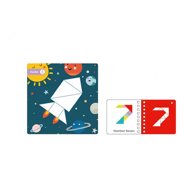 Gioco di puzzle Tangram con carta colorata ecologica geometrica per bambini