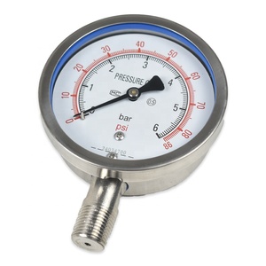 XIAOSHU 100mm Tamanho Dial -1000 ~ 0 Mbar Aço Inoxidável 316 Digite um Manômetro de Conexão Linha Bourdon - Product Image 3