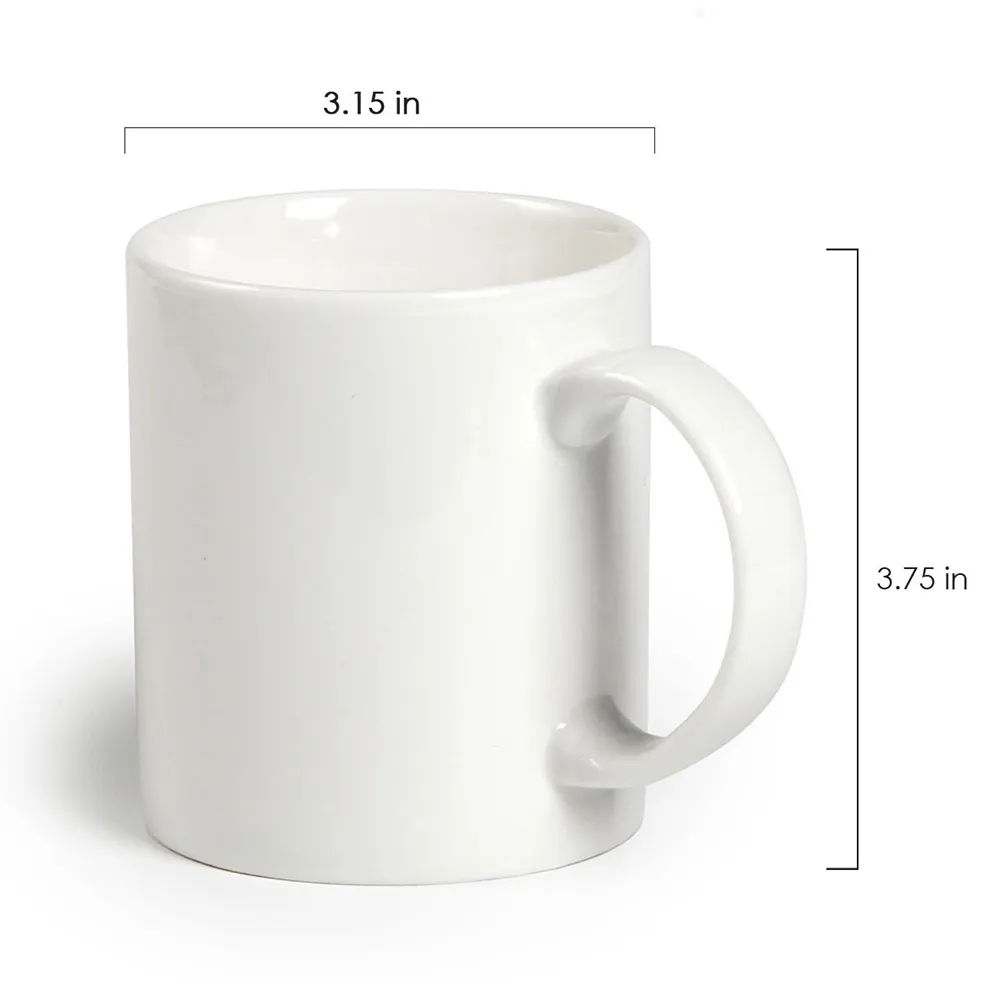 Taza de cerámica de regalo personalizada al por mayor, taza de café de sublimación de Earthenware blanca con impresión de logotipo personalizado reutilizable