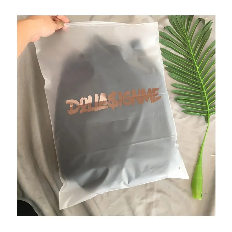 Borsa da imballaggio con cerniera smerigliata con chiusura a ZIP per i vestiti vendita calda sacchetti di plastica personalizzati sacchetti di Polybag con Logo stampato personalizzato