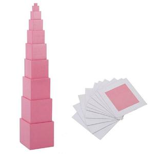 <span class=keywords><strong>XIHA</strong></span> Montessori pembe kule duyusal malzemeler oyuncaklar eğitici ahşap oyuncak Montessori materyalleri ev okulları çocuklar Waldorf oyuncaklar