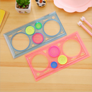 Yaratıcı bulmaca dört-colortransparent Wanhua rulerTemplate cetvel çocuklar ve öğrenciler on bin metre çiçekler Unisex cetvel - Product Image 5